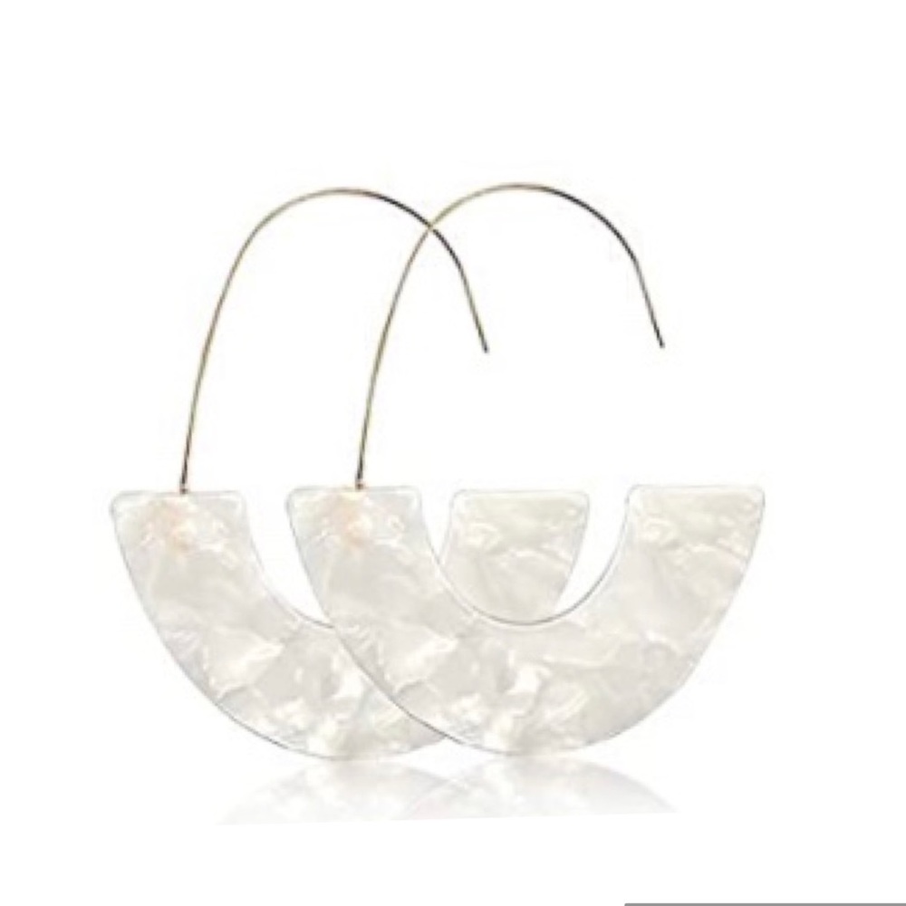 White Hoop Earrings
